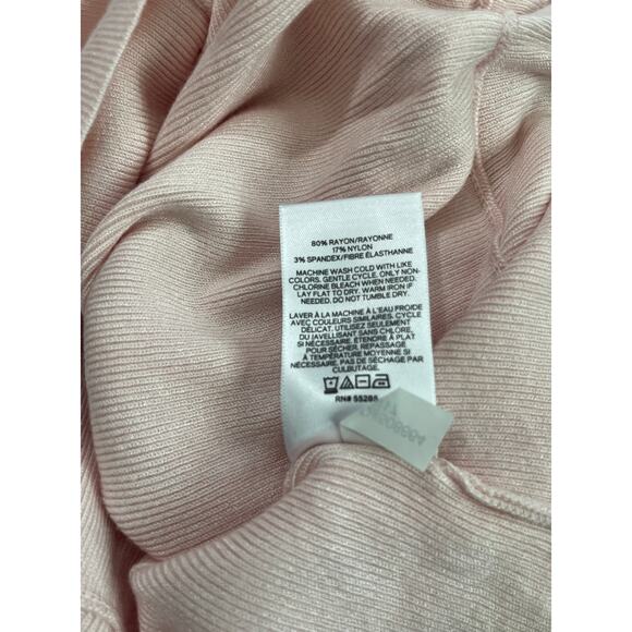 Express Lace-up Corset Puff Sleeve Pink Sweater - Picture 6 of 6